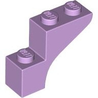 Lego kostka (kostička) 1x3x2 oblouk, levandulová (6056972, 6134551, 6277135)